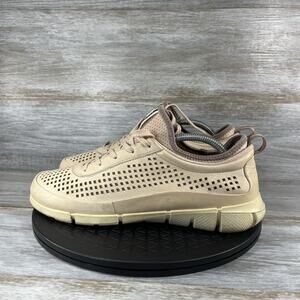ECCO Women's Intrinsic Bige Perforated Leather Sneaker Size EU 42 US 11